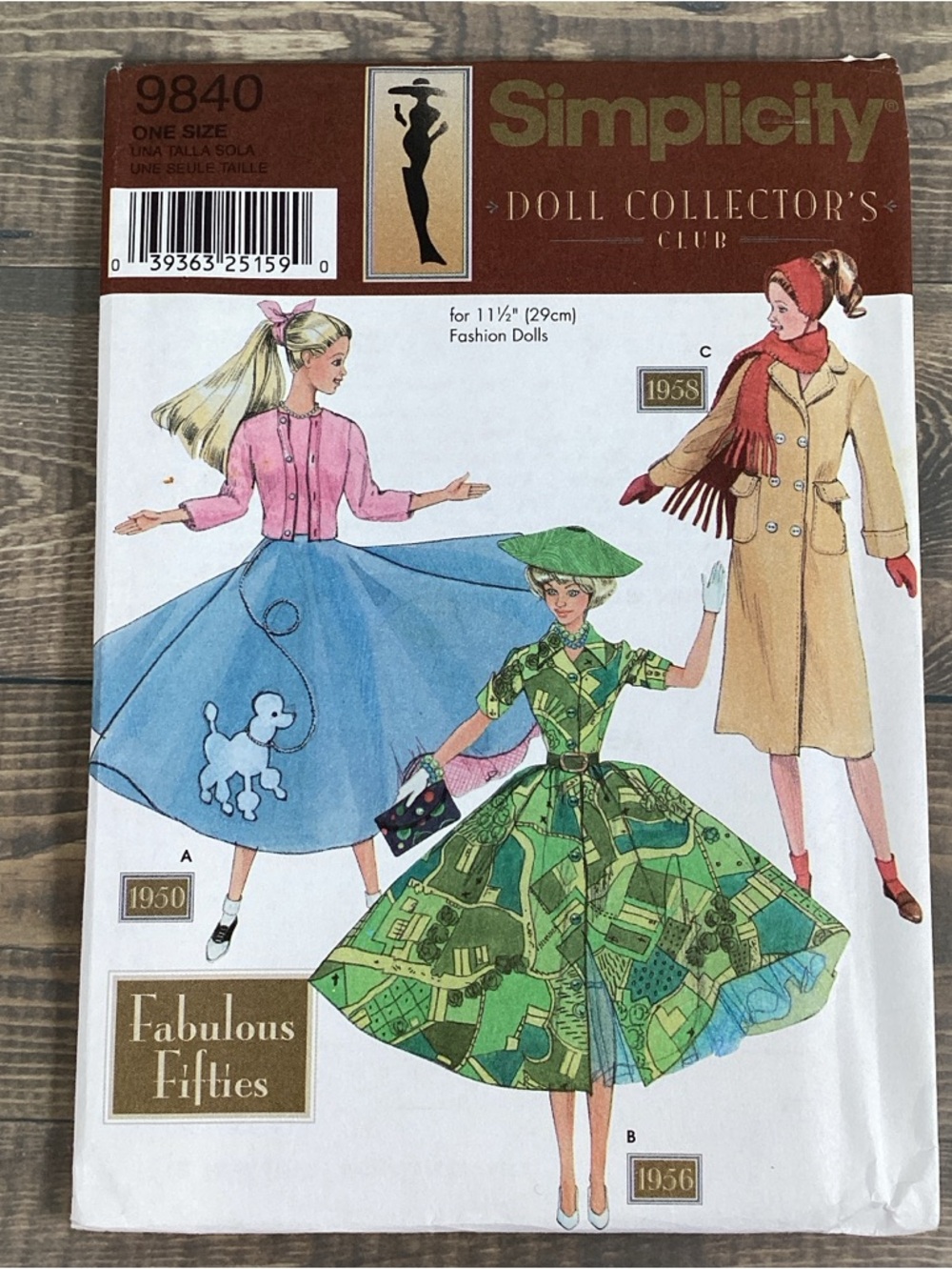 2001 Simplicity 9840 Sewing Pattern 11.5" Fashion Doll Clothes Barbie UNCUT FF